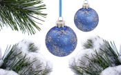 Blue Christmas Balls on the Christmas Tree