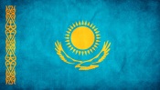 Kazakhstan Grunge Flag