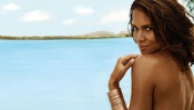 Halle Berry on a Beach