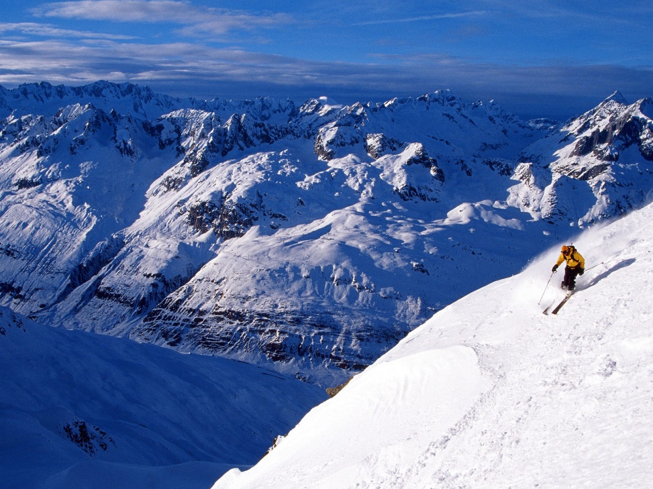 Mountain skiing