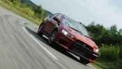 Mitsubishi Lancer Evolution on the Track