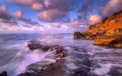 Violet Water and Clouds