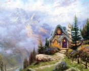 Thomas Kinkade - House in the Mountains