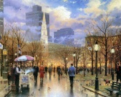 Thomas Kinkade - After Rain in the Park