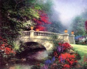 Thomas Kinkade - Stone Bridge Over the Creek