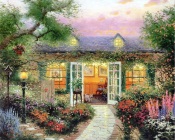 Thomas Kinkade - Veranda Overlooks the Garden