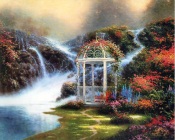 Thomas Kinkade - Gazebo on the Creek Bank