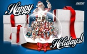 Happy Holidays, White Gift Boxes