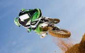 Motocross Kawasaki Green Jump