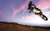 Motocross, Violet Sky Background