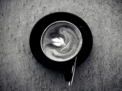 Coffee Art, Black and White Photo