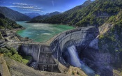 Kurobe Dam, the largest dam from Japan, on the Kurobe River