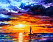 Sailboats at Sunset