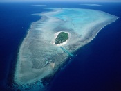 Aerial of Heron Island, Great Barrier Reef Marine Park, Queensland, Australia