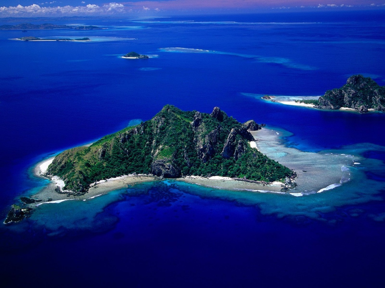 Aerial View of Monu Island, Fiji