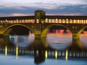 Covered Bridge Over the Ticino River