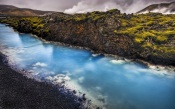 Blue Calcite Stream near the Blue Lagoon, Iceland