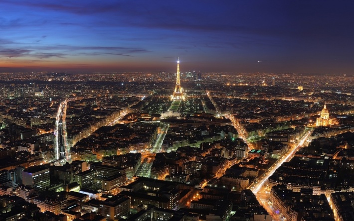 Paris at night, France