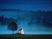 Tiny Church Overlooking Misty Valley, Germany