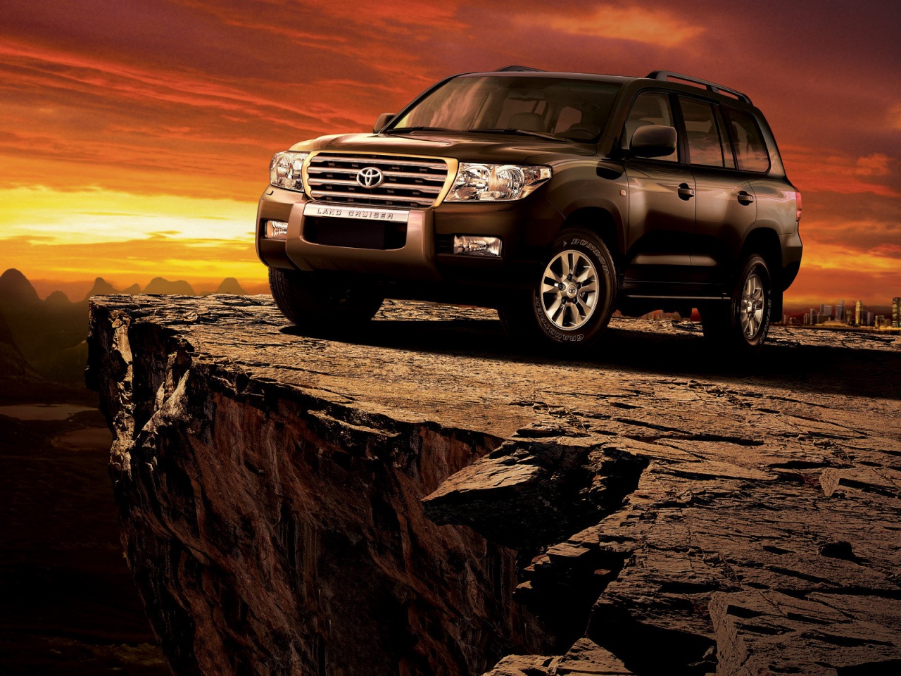 Toyota Land Cruiser at Sunset