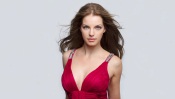 Yvonne Catterfeld in Vinous Dress