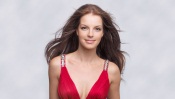 Yvonne Catterfeld in a Red Dress