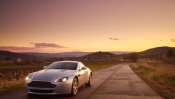 Silver Aston Martin Vantage V8