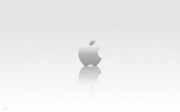 Apple Logo, Light Gray Background