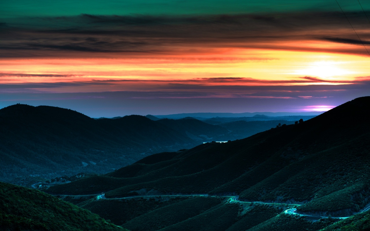 Sunset in Mountains