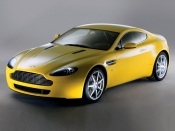 Yellow Aston Martin V8 Vantage