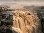 China. Hukou Waterfall On The Huáng Hé River