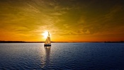 Yacht At Sunset