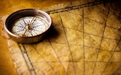 Compass On Old Map