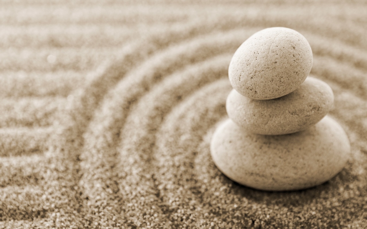 Pyramid of Stones in the Sand