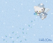 Hello Kitty, Blue Background