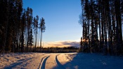 Winter Road at Sunset