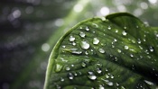 Rain Drops on the Big Leaf