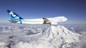 Boeing 747 Over the Mountains