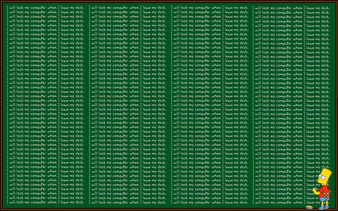Bart Simpson: I Will Lock My Computer