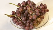 A Bunch of Black Grapes in a Bowl