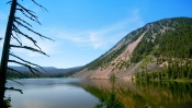 Mountain, Slope, Tree, Water