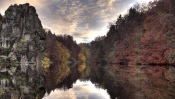 Mountains, Trees, Water, Reflection