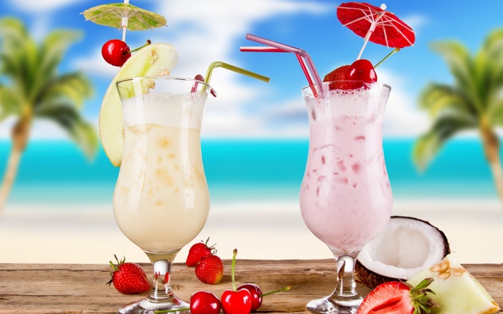 Milk Shakes, Fruit, Coconut, Strawberry