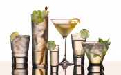 Alcoholic Cocktails, Lime, Lemon, Mint, Ice