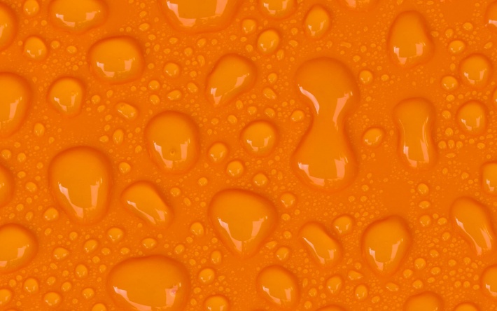 Water Drop on Orange Skin