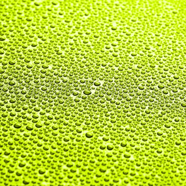 Water Drops, Green Background