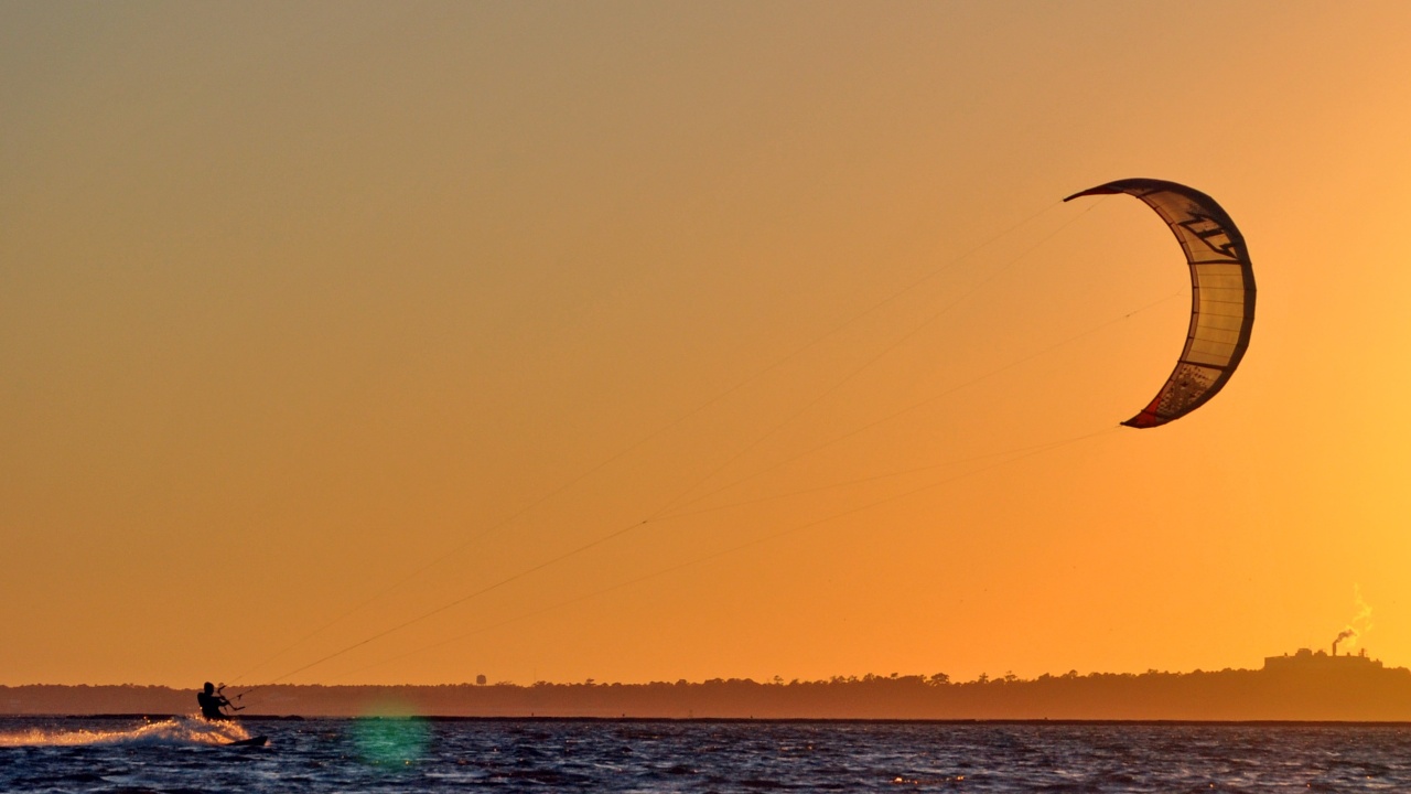 Kiteboarding at Sunset