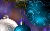 Blue and White Christmas Balls