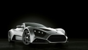 Silver Zenvo ST1. Black Background