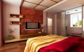 Bedroom with TV